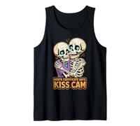 Death Certificate says kiss cam Hugging Skeleton Couple Tank Top