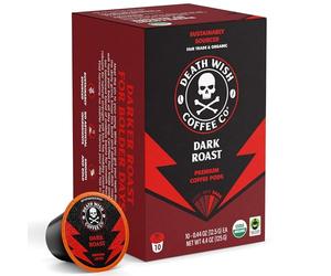 Death Cups by Death Wish Coffee, The World's Strongest Single Serve Coffee Capsule (10 Capsules)