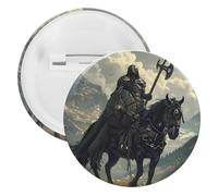 Death Dealer Viking On Horse Buttons Pin Badges Tinplate Lapel Pins Crafts for Shirts Clothes Bag Accessory 5PCS