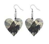 Death Dealer Viking On Horse Earrings Wooden Dangle Earring Drop Earrings Pendants Craft for Women