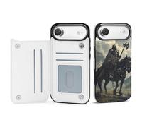 Death Dealer Viking On Horse Phone Case Compatible for iPhone 17 Air Wallet Cases Card Holder Cell Phone Cover Protection
