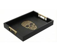 Death Decor Modern Serving Tray with Skull Design Gothic Ottoman Tray, Tea and Coffee Table Tray, Jewelry Bathroom Organizer, Gift, Halloween, Gloss Finish