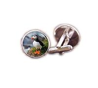 Death Devil Art Picture Cuff Links,Atlantic Puffin Cufflinks, Fratercula Arctica Cufflinks, Custom Birds Cufflinks, Custom Wedding Cufflinks, Groom Cufflinks, Tie Clip, Or Set,Gift of Love
