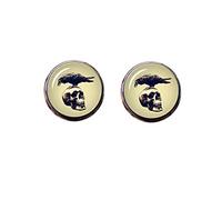 Death Devil Art Picture Cuff Links,Vintage Skull Cufflinks, Vintage Cufflinks, Old Skull Cufflinks, Raven Cufflinks, Men's Jewelry, Crow Cufflinks, Men's Gifts, Crow and Skull,Gift of Love