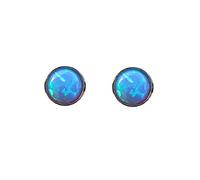 Death Devil Classic Opal Studs, Blue Opal Stud Earrings, Gold Earrings, Statement Earrings, October Birthstone Opal Jewelry，Gift of Love