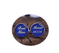 Death Devil Custom Cuff Links,Best Man Gifts, Dark Blue, Navy Blue, Royal Blue, Custom Wedding Cufflinks, Custom Name & Date, Personalized Cufflinks, Best Man, Groomsman,Gift of Love