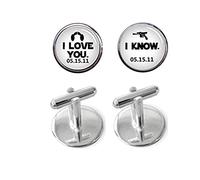 Death Devil Custom Cuff Links,I Love You I Know Cuff Links, Wedding Cuff Links, Personalized Cuff Links, Movies Fans Cufflinks, Classic Film Dialogue Cufflinks, Tie Clips,Gift of Love