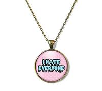 Death Devil Drip I Hate Everyone Pastel Goth Accessories Pastel Goth Necklace Funny Jewelry Soft Grunge Sarcastic Pin Fuck Off Necklace Fuck Jewelry