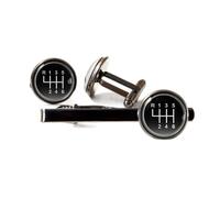 Death Devil Gear Shift Jewellery Auto Gifts Tie bar Cuff Links Tie Clip Car tie ba
