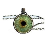 Death Devil Green Eye Necklace Eye Pendant Eye Jewelry Glass Eyeball Realistic Pendant Eyeball Necklace Human Eyeball Green Eye Eye Necklace Gift idea ,Key Chain or Necklace