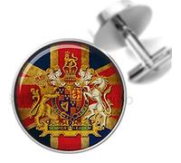 Death Devil Handmade Cuff Links，Cufflinks British Flag Crest Lion Unicorn Crest Groomsmen Wedding Party Fathers Dads Men，Gift of Love