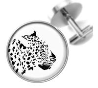 Death Devil Handmade Cuff Links，Leopard Cufflinks Animal Cuff Links Black White for Groomsmen Wedding Party Fathers Dads Men，Gift of Love