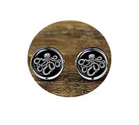Death Devil Handmade Cuff Links，Octopus Cufflinks, Nautical Cufflinks, Octopus Jewelry, Octopus Accessories，Gift of Love