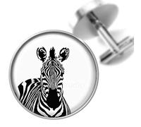 Death Devil Handmade Cuff Links，Zebra Cufflinks Animal Cuff Links Black White for Groomsmen Wedding Party Fathers Dads Men，Gift of Love