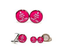 Death Devil Keep Calm She Said Yes Cufflinks Keep Calm Cuff Links Cufflink Cuffs Wedding Cuffinks Groomsmen Gift Mens Jewelry Groom Gift