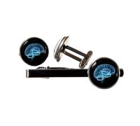 Death Devil Medical Jewellery Human Brain Cuff Links Tie Clip Anatomy Cufflinks