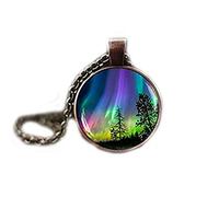 Death Devil Northern Lights Pendant, Northern Light Jewelry, Light Necklace, Aurora Borealis Necklace, Aurora Necklace ，Key Chain or Necklace