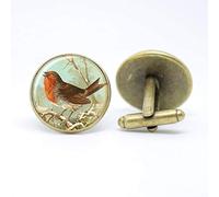 Death Devil Robin Garden Bird Cufflinks with Vintage Bird Graphic Gifts for him,Gift of Love