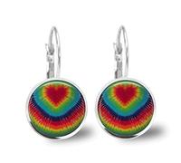 Death Devil Tie Dye Earrings Tile Earrings Silver Jewelry Tie Dye Jewelry Beaded Jewelry Hippie Earrings Hippy Jewelry Silver Earrings Tye Dye,Gift of Love