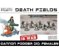 Death Fields - Cannon Fodder 2 = Females (24 Figures) Multi-Part Hard Plastic (HIGH Impact POLYSTYRENE) 28MM Figures…Made in The USA