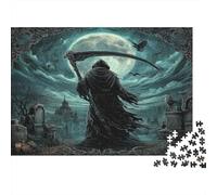 Death Figure-Gothic Horror Art 1000 Piece Jigsaws with Perfect Snap Fit Centenary Jigsaws for A Sustainable Hobby As Wall Art Puzzle for Self-care Gifts 70x50cm/1000pcs
