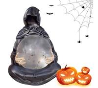 Death God Crystal Ball - Grim Reaper Figurine With Light Up Ball Crystals Glowing Balls With Floating Bat