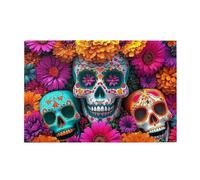Death God Flower Skeleton 1000 Piece Jigsaw Puzzles For Adults Wooden Puzzles For Adults Gifts Home Decor