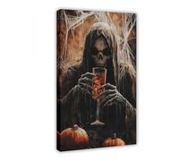 Death God Retro Poster, Spooky Wall Art Canvas Poster Wall Art Decor Print Picture Paintings for Living Room Bedroom Decoration 24x36inch(60x90cm)