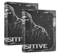 Death God Skull 1.5 Inch Notebook Binders Round Ringing with Pocket Cover 1/2 Packs Aesthetic Binder Hardcover