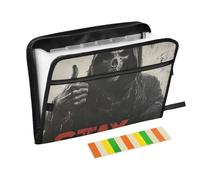 Death God Skull Folder with Dividers 13 Pockets A4 Letter Size with Zipper Closure for Classroom Home Office Travel