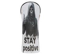 Death God Skull Golf Head Cover Premium Leather Waterproof Headcover with Number Tags for Driver Fairway Hybrid Wood