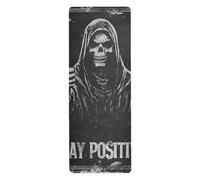 Death God Skull portable yoga mat for pilates printed, non slip, hot yoga towel mat with bag for carrying tapete para ejercicio 71x26 inches