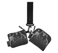 Death God Skull Women's Coin Wallet Card Holder Thin Flat Zipper Coin Purse Wallet with Zipper Coin Pocket for Women 2 Pcs para Meter tarjetas de credito