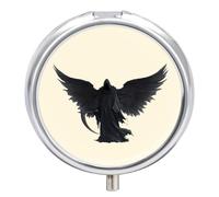 Death Grim Reaper Small Pill Organizer with 3 Compartments Travel Medicine Case Portable Round Vitamin Storage Box
