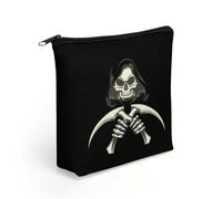 Death Grim Reaper Travel Makeup Bag Toiletry Cosmetic Pouch Aesthetic Organizer Pencil Case Pen Holder 8.3 X 7.5 Inch