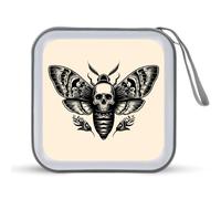 Death Head Hawk Moth Insect CD Case Holder Portable 40 Capacity DVD Wallet Storage Organizer for Car Travel