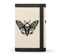 Death Head Hawk Moth Insect Trifold Wallet Portable Slim Purse Wallet Card Holder with Zip for Men Women