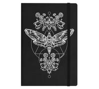 Death Head Moth A5 Hard Cover Notebook Black 14x21cm