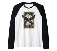 Death Head Moth All Seeing Eye Crescent Moon Occult Raglan Baseball Tee