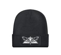 Death Head Moth Graphite Grey Beanie Hat
