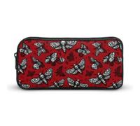 Death Head Moth Halloween Pencil Case Cute Pen Pouch Cosmetic Bag Pecil Box Organizer for Travel Office