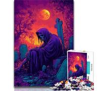 Death in The Cemetery Puzzles 1000 Pieces for Teenagers,Pattern Assembly Fun at Home Activities,Birthday Present,Travel Gifts 38x26cm