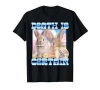 Death is Certain Cringe Bunny Funny Oddly Specific Dank Meme T-Shirt, Men, Black, X-Large