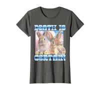 Death is Certain Cringe Bunny Funny Oddly Specific Dank Meme T-Shirt, Women, Asphalt Grey, X-Small