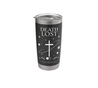 Death Lost Its Gravity Celestial Christian Cross Design Stainless Steel Insulated Tumbler