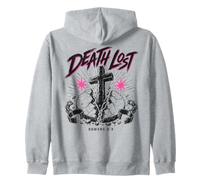 Death Lost Romans 6:9 Christian Cross Resurrection Zip Hoodie