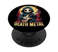 Death Metal Cute Grim Reaper Electric Guitar Rock Kawaii PopSockets Swappable PopGrip