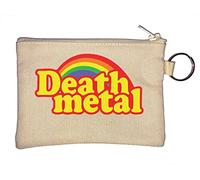 Death Metal Funny Rainbow Art Key Chain Coin Purse Beige