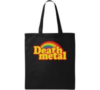Death Metal Funny Rainbow Art Natural Ecological Cotton Tote Bag Black