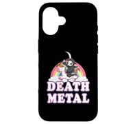 Death Metal Funny Rainbow Grim Reaper Unicorn Rock Music Case for iPhone 16